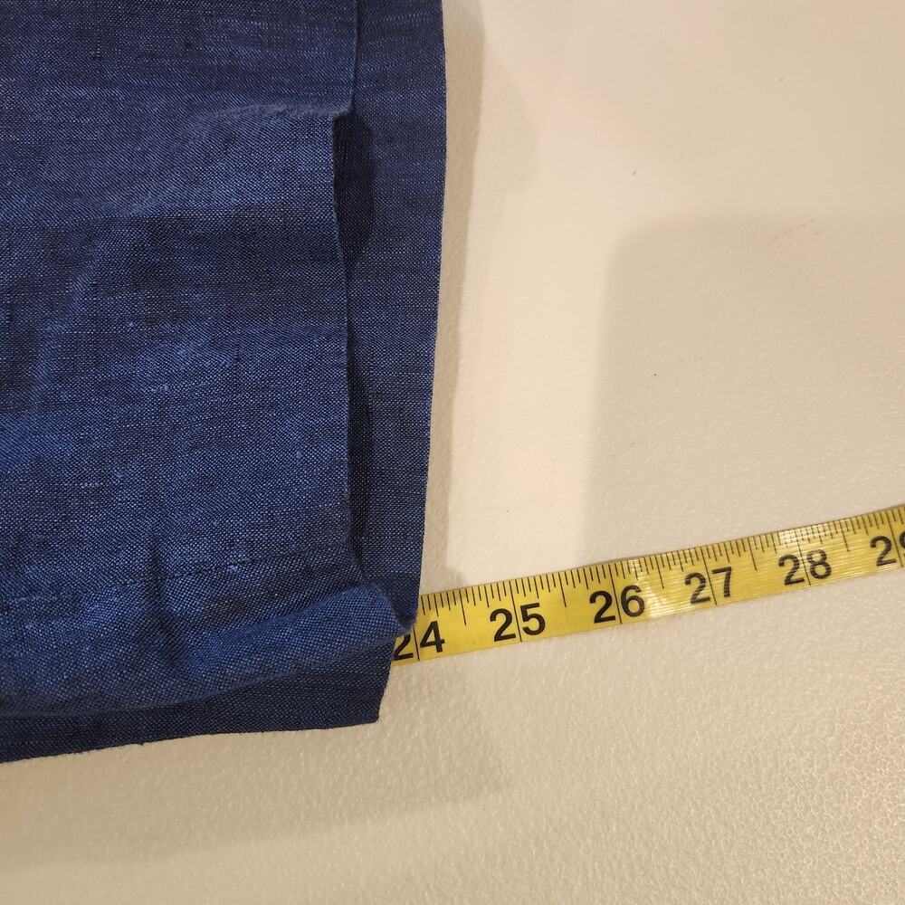 Talbots Womens Navy Blue 100% Linen Chelsea Crop Pants Size 20W Nautical Beach - Picture 11 of 13